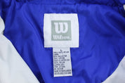 Wilson Embroidered Logo Blue, Green, & White Colorblock Jacket - ThriftedThreads.com