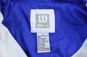 Wilson Embroidered Logo Blue, Green, & White Colorblock Jacket - ThriftedThreads.com