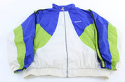 Wilson Embroidered Logo Blue, Green, & White Colorblock Jacket - Jackets - Thrifted Threads