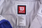 Wilson Embroidered Logo Blue, Silver, & White Zip Up Jacket - Jackets - Thrifted Threads