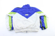 Wilson Embroidered Logo White, Blue, & Green Zip Up Jacket - ThriftedThreads.com