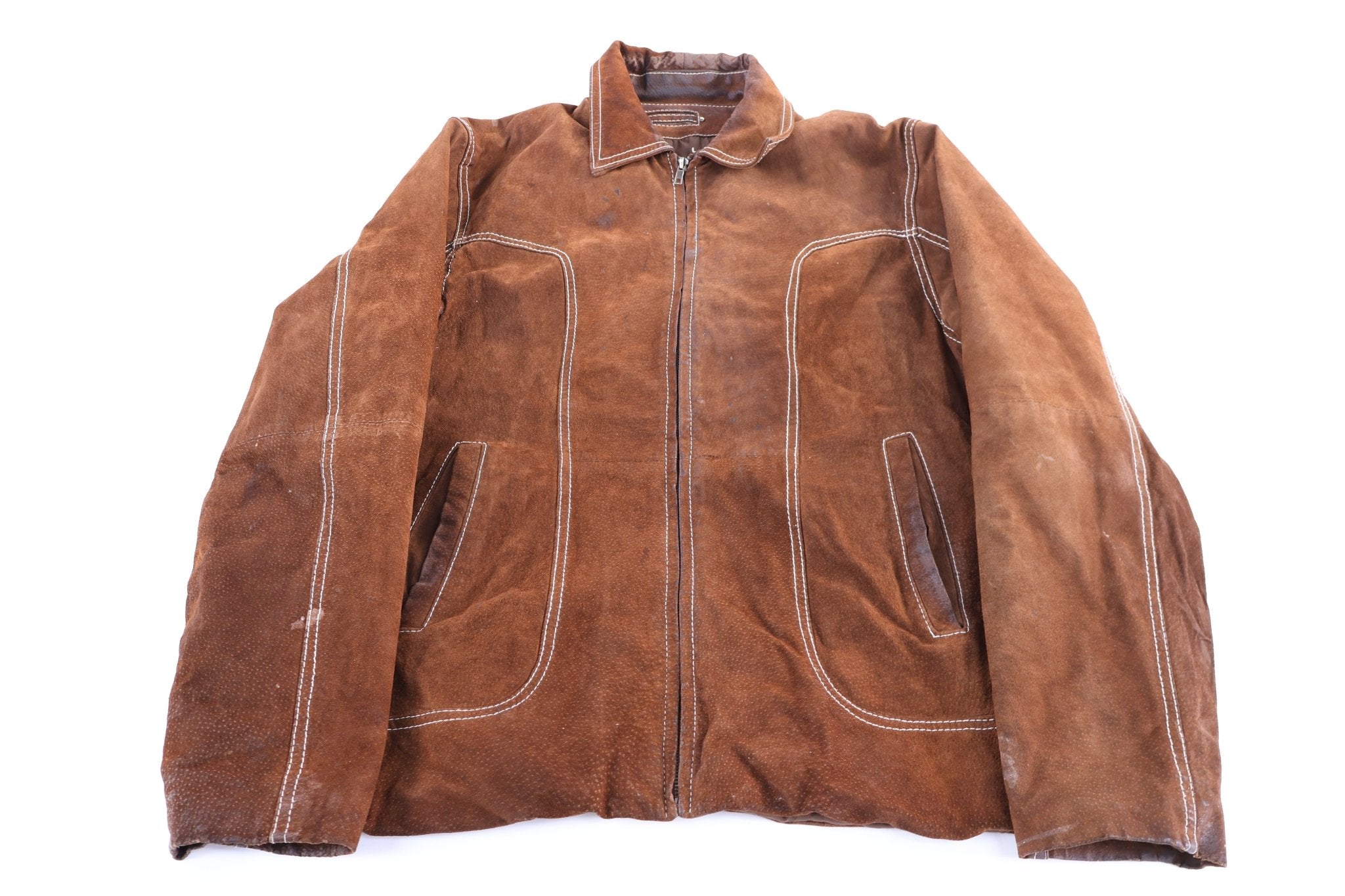 Wilson Leather Brown Suede Leather Jacket - Jacket - Thrifted Threads