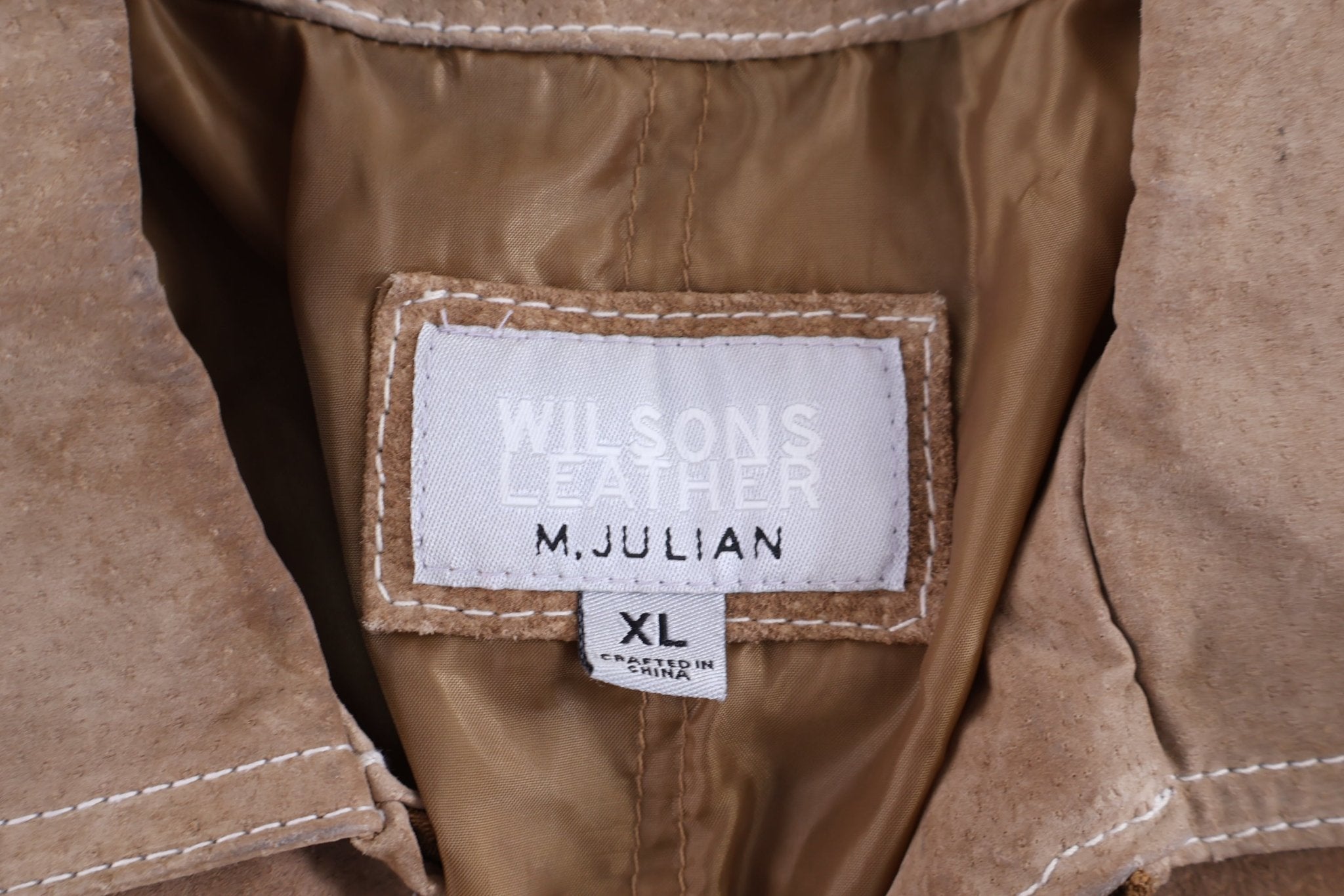 Wilson's Leather M. Julian Tan Suede Zip Up Jacket - Jacket - Thrifted Threads