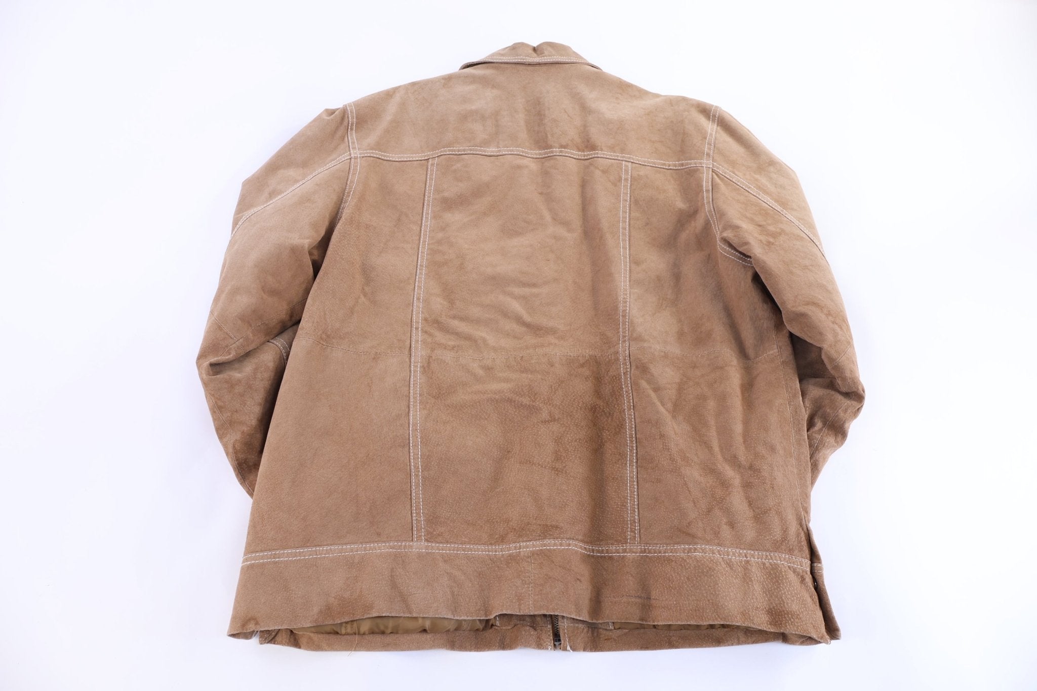 Wilson's Leather M. Julian Tan Suede Zip Up Jacket - Jacket - Thrifted Threads