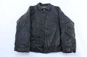 Wilson's Leather Pelle Studio Black Leather Zip Up Jacket - Jacket - Thrifted Threads