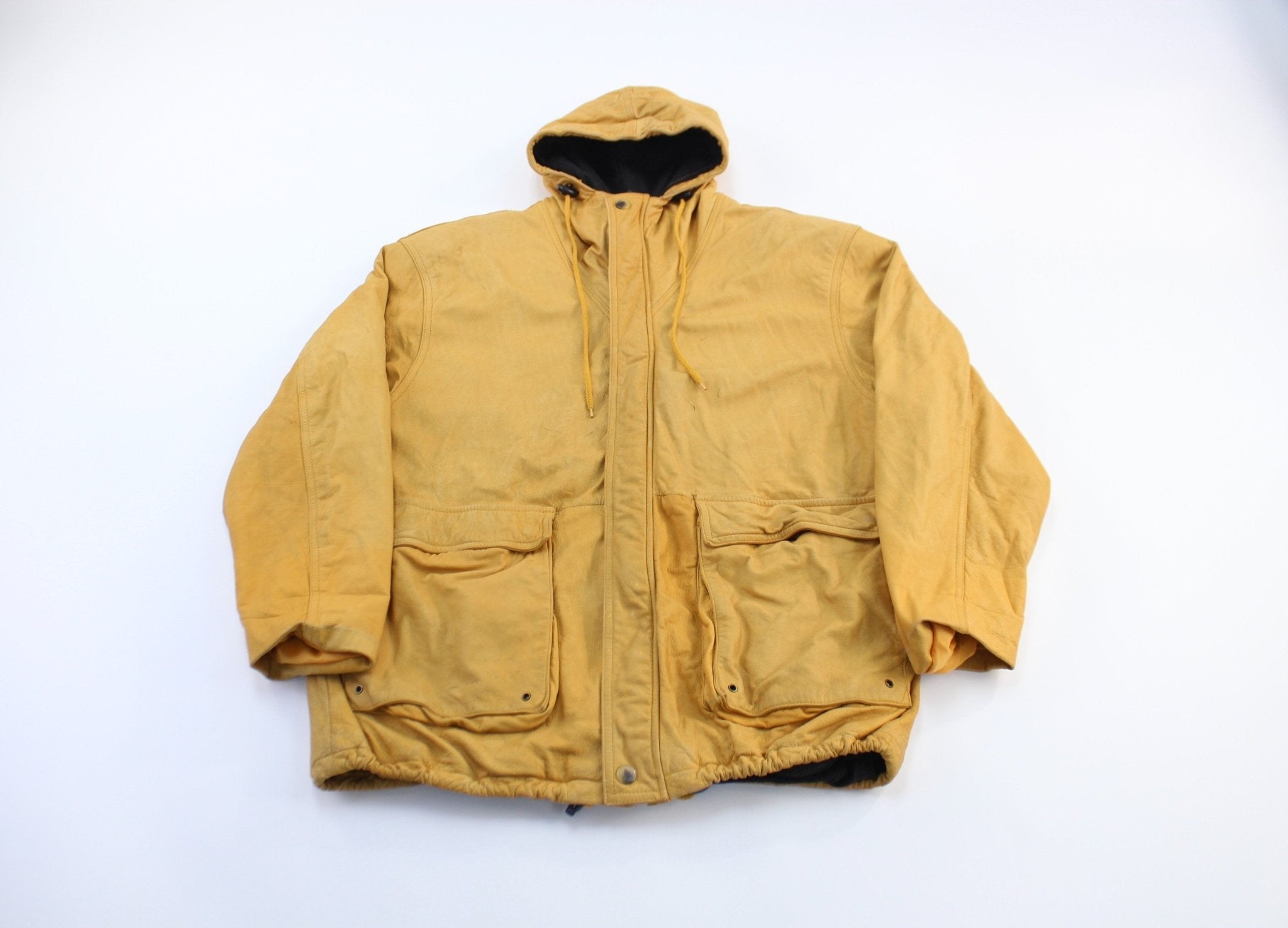 Wilson's The Leather Expert Yellow Zip Up Jacket - Jacket - Thrifted Threads