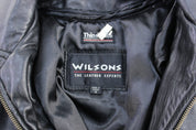 Wilson's The Leather Experts Black Leather Belted Coat - Jacket - Thrifted Threads