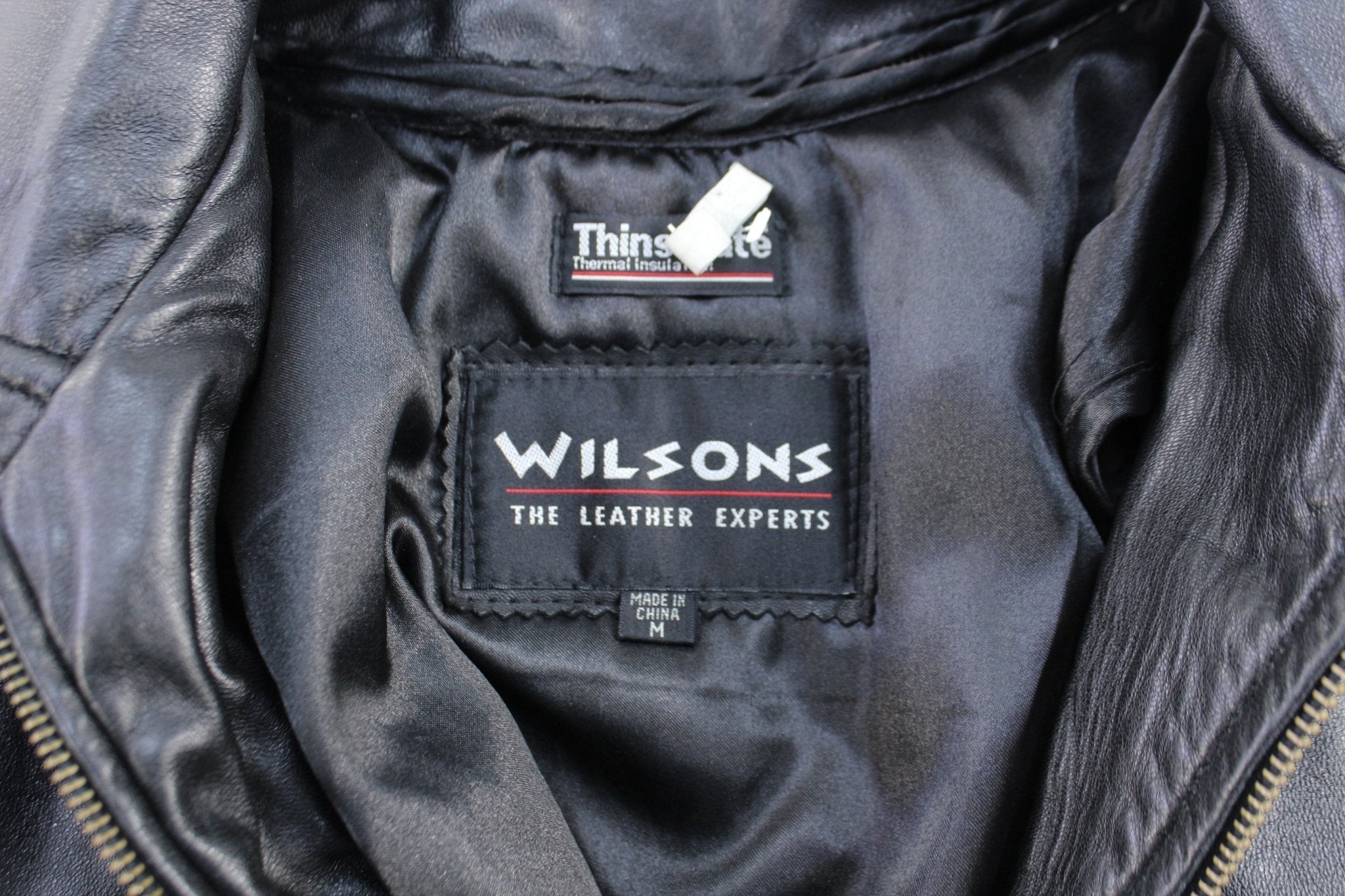 Wilson's The Leather Experts Black Leather Belted Coat - Jacket - Thrifted Threads