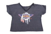 Women's 1990 Harley Davidson Motorcycles 3D Emblem T-shirt - Shirts & Tops - Thrifted Threads