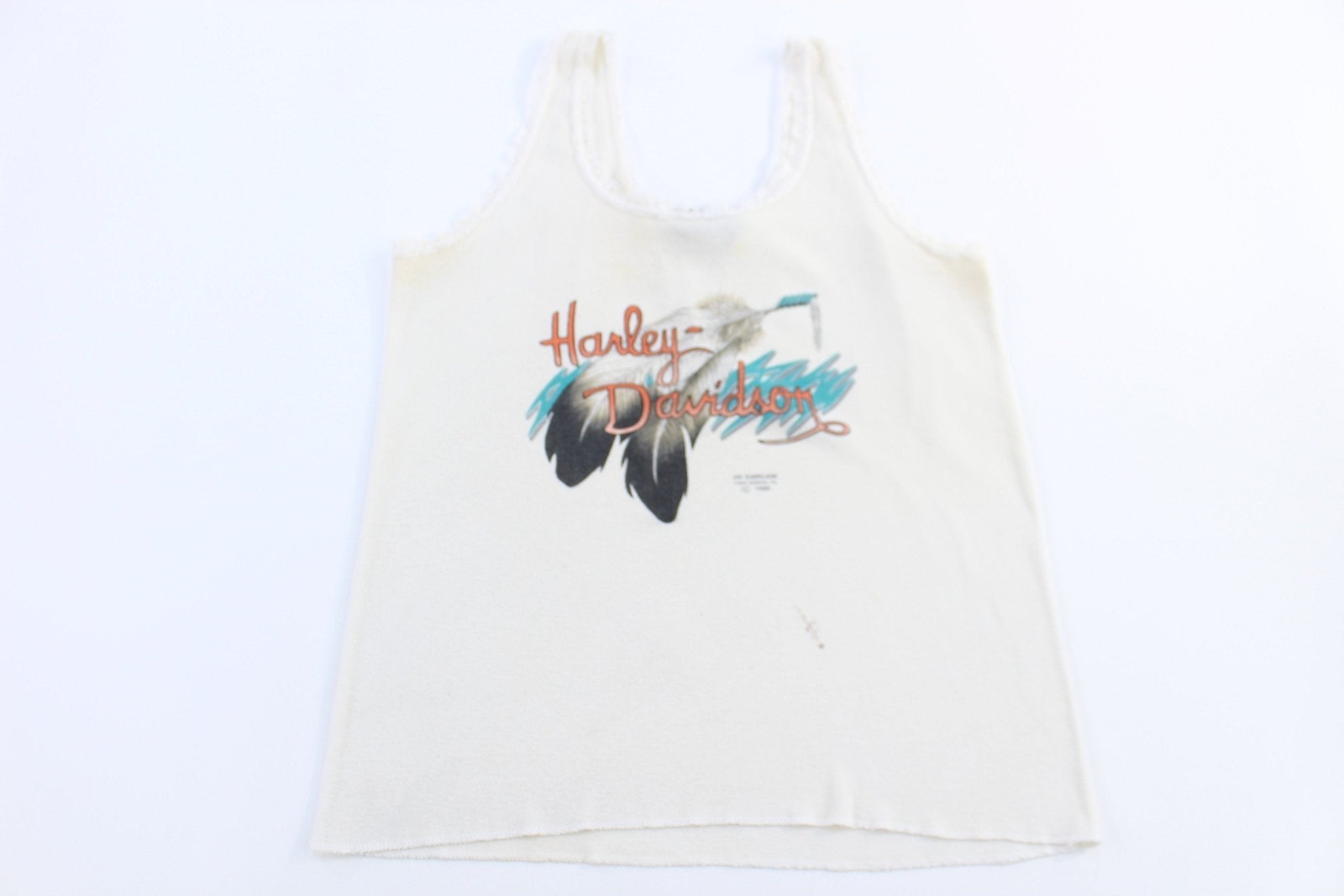 Women's 1990 Harley Davidson Motorcycles 3D Emblem Tank Top - Jerseys/Tanks - Thrifted Threads