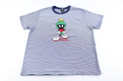 Women's 1998 Marvin Embroidered Striped T-Shirt - ThriftedThreads.com