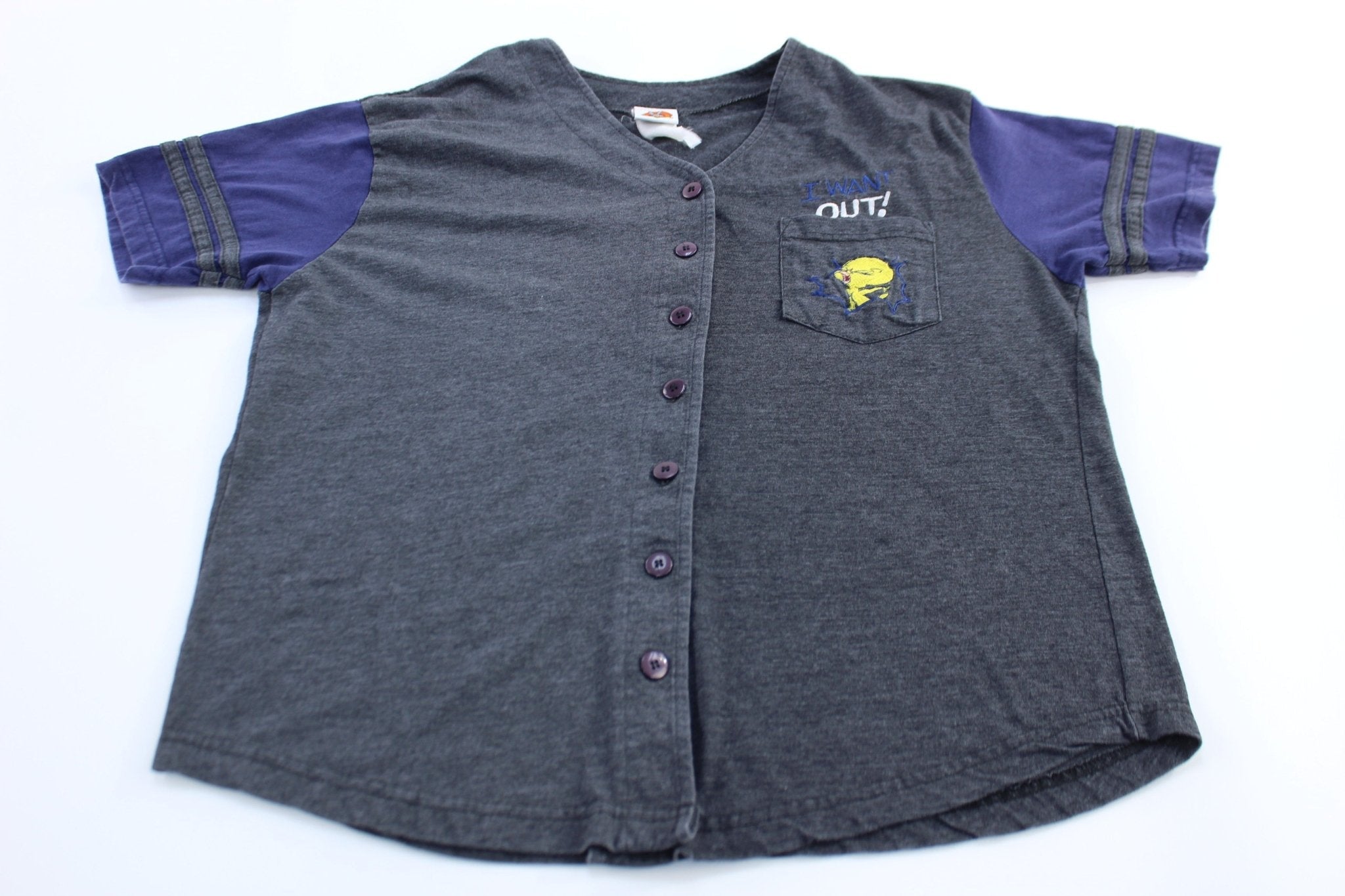 Women's 2001 Looney Tunes Embroidered Tweety Baseball Jersey - Jerseys/Tanks - Thrifted Threads