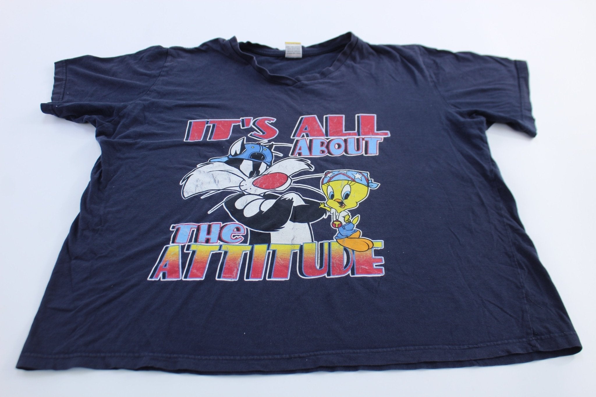Women's 2002 Looney Tunes It's All About The Attitude T-Shirt - T-Shirtsg - Thrifted Threads