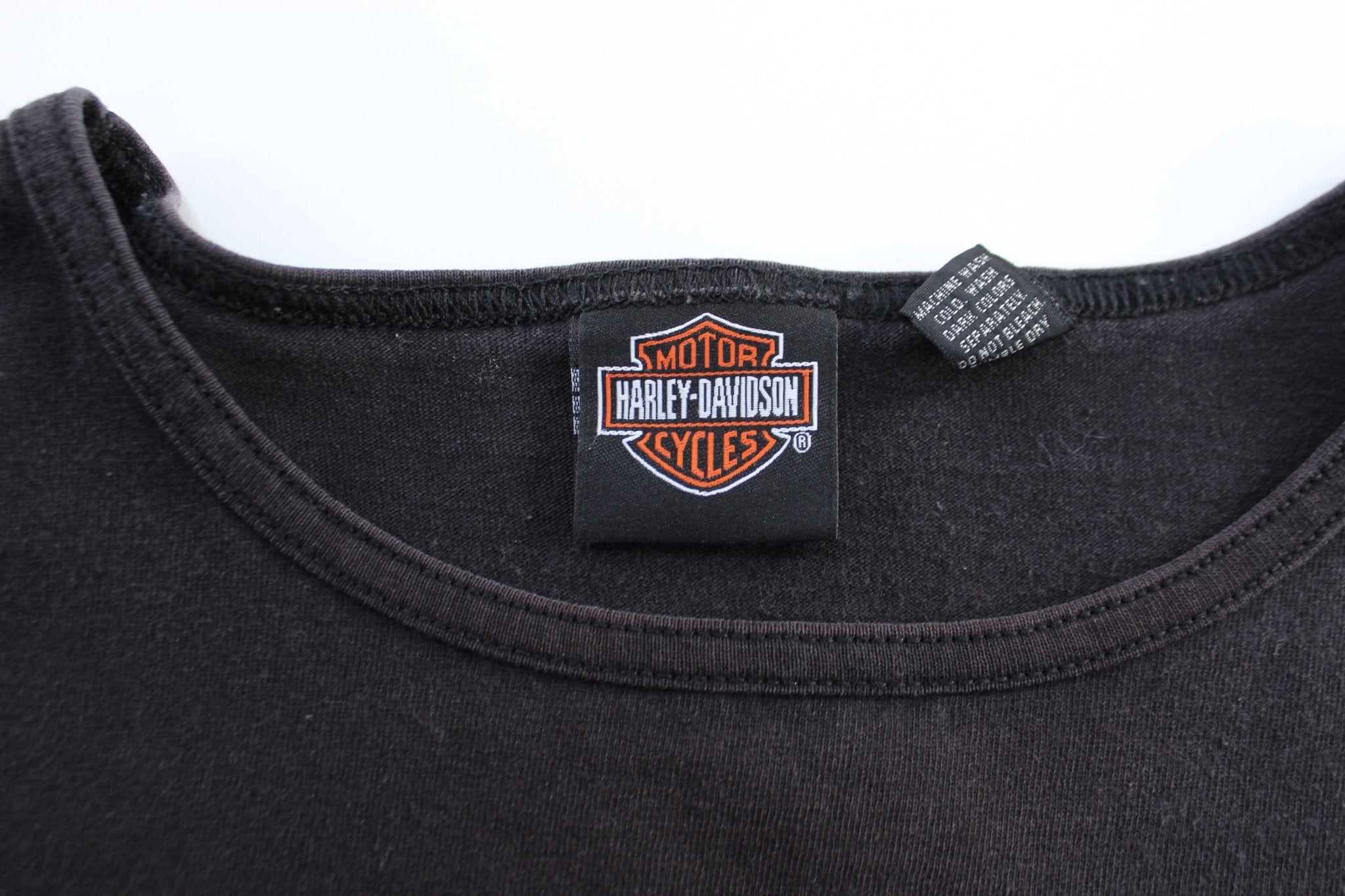 Women's 2003 Harley Davidson Motorcycles Embroidered El Paso, Texas T-Shirt - ThriftedThreads.com