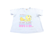Women's 2003 Tweety I'm Really Easy To Get Along With T-Shirt - ThriftedThreads.com