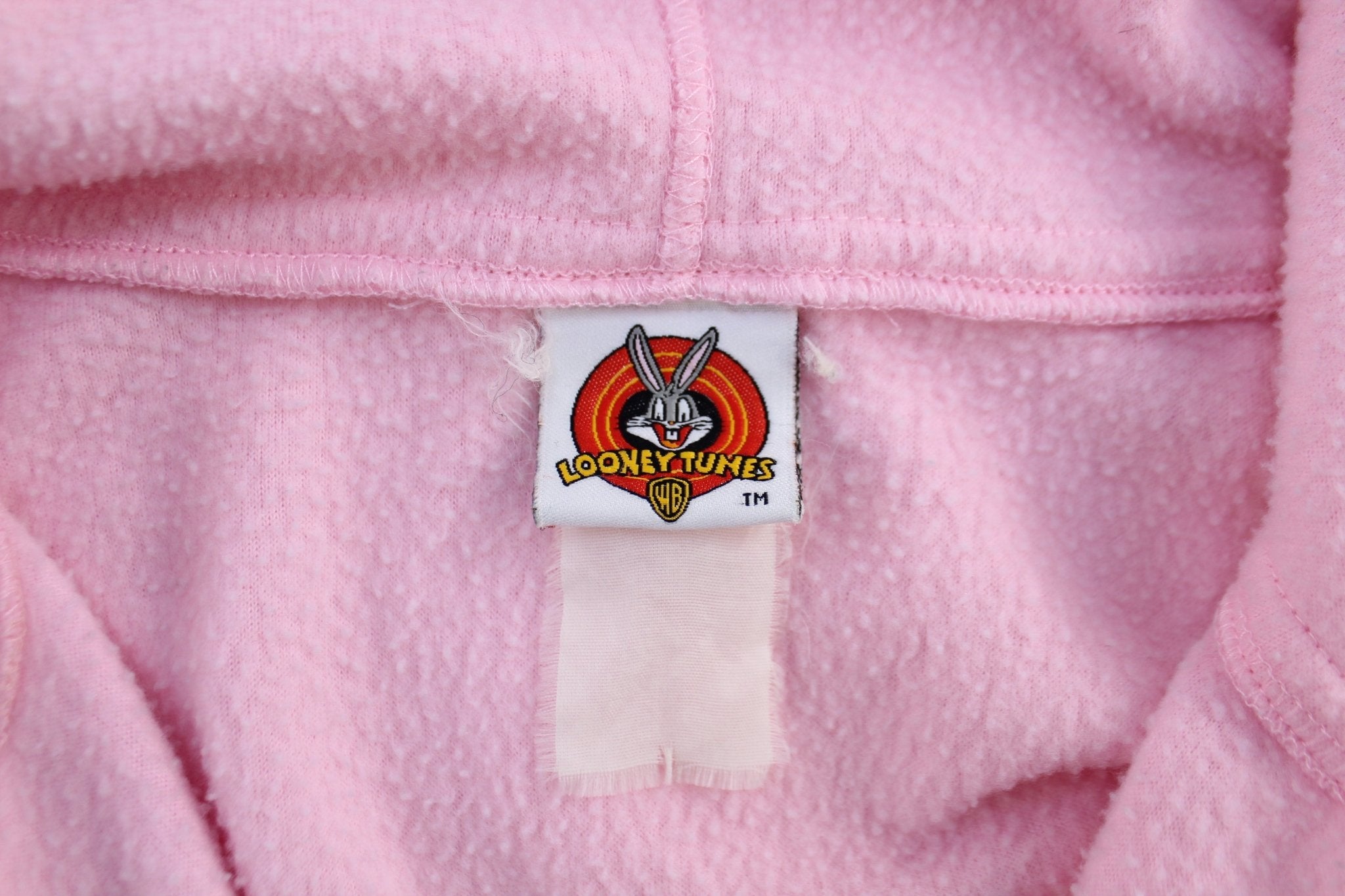 Women's 2004 Looney Tunes Embroidered Moody Chick Fleece Pullover - ThriftedThreads.com