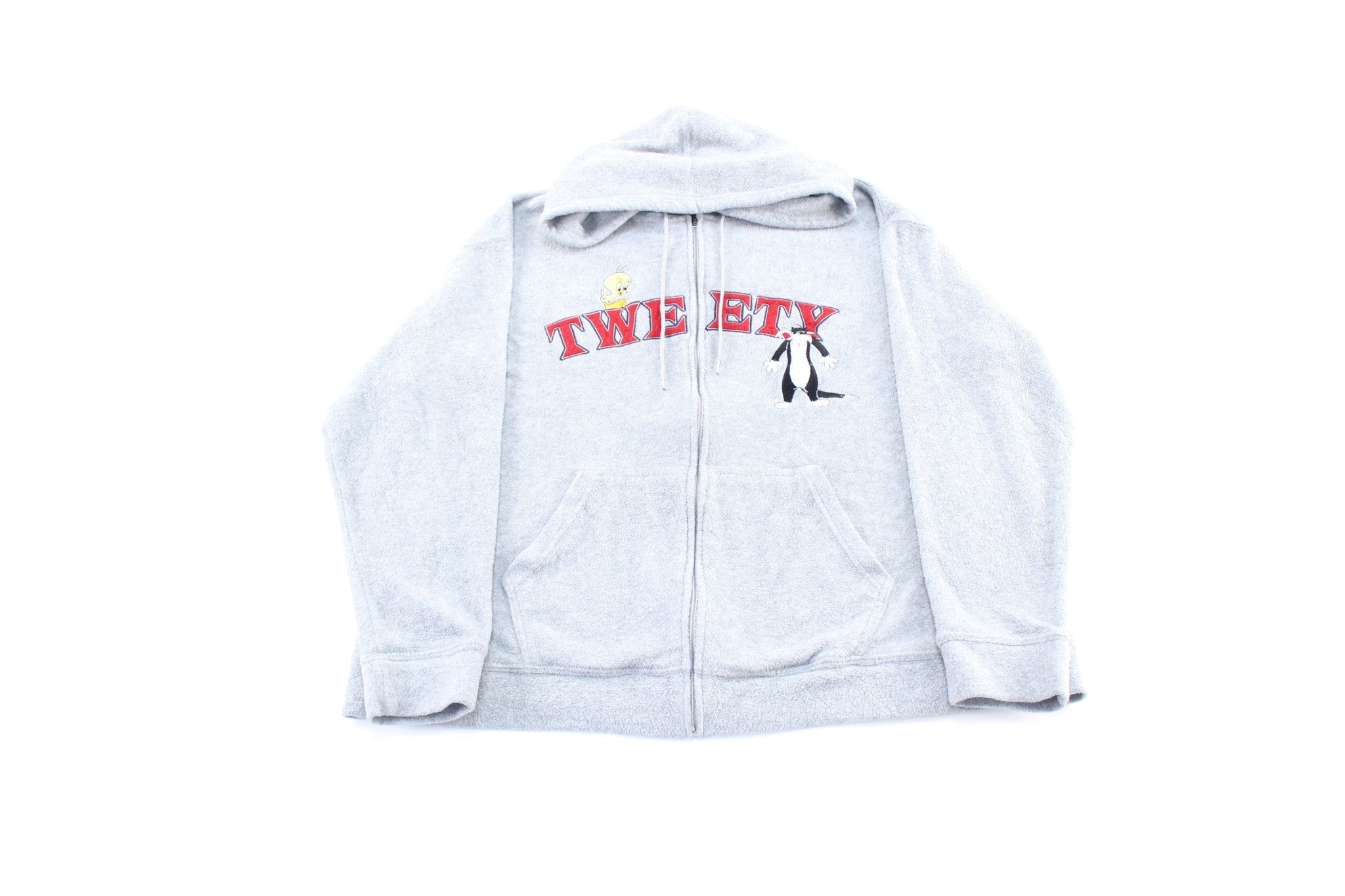 Women's 2006 Looney Tunes Embroidered Fleece Zip Up Jacket - Jacket - Thrifted Threads