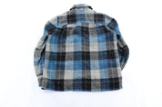 Women's 50's Pendleton Woolen Mills Blue & Black Plaid Coat - Jacket - Thrifted Threads