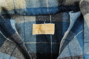 Women's 50's Pendleton Woolen Mills Blue & Black Plaid Coat - Jacket - Thrifted Threads