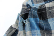 Women's 50's Pendleton Woolen Mills Blue & Black Plaid Coat - Jacket - Thrifted Threads