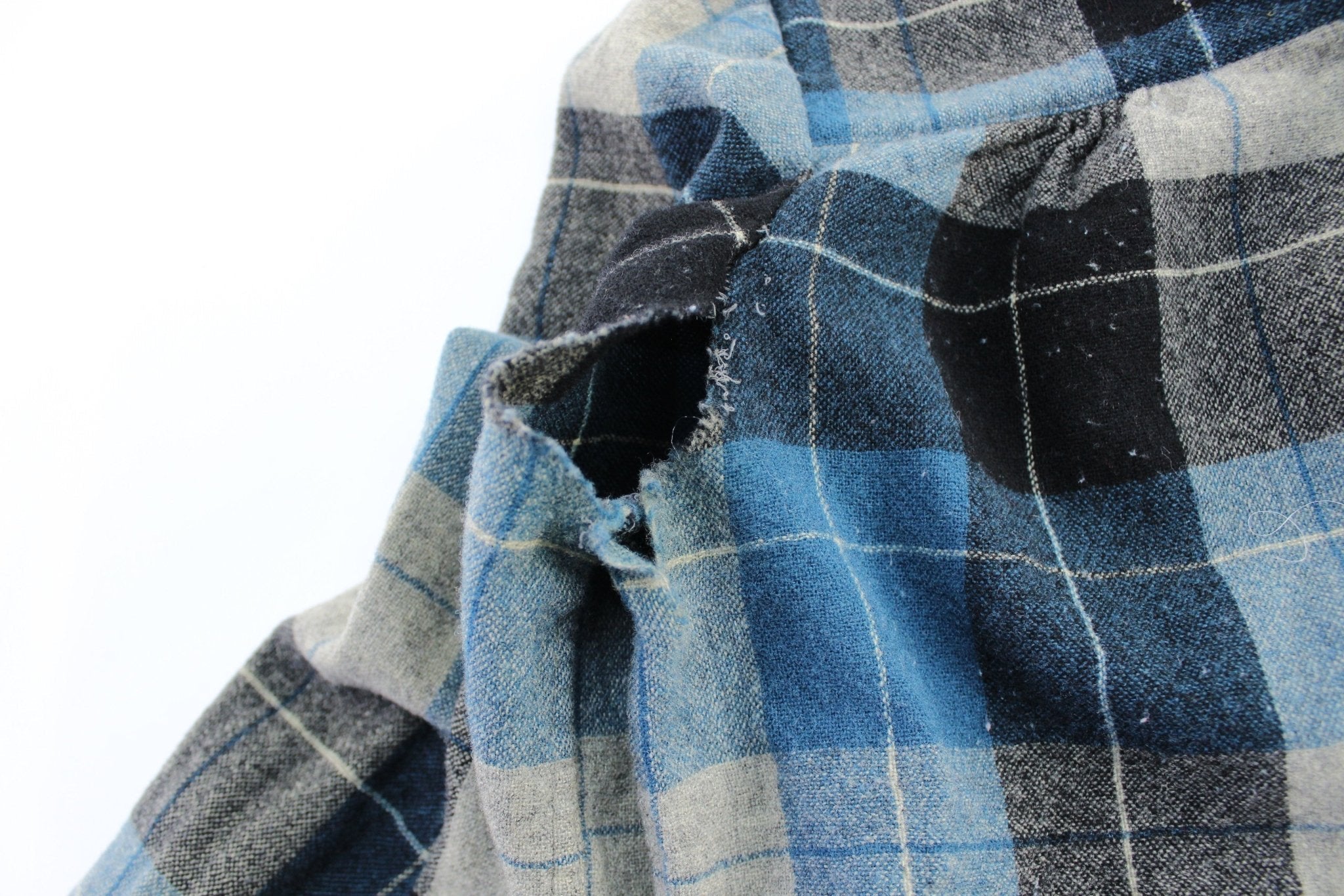 Women's 50's Pendleton Woolen Mills Blue & Black Plaid Coat - Jacket - Thrifted Threads