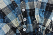 Women's 50's Pendleton Woolen Mills Blue & Black Plaid Coat - Jacket - Thrifted Threads