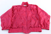 Women's 80's Adidas Embroidered Logo Pink Windbreaker Jacket - ThriftedThreads.com