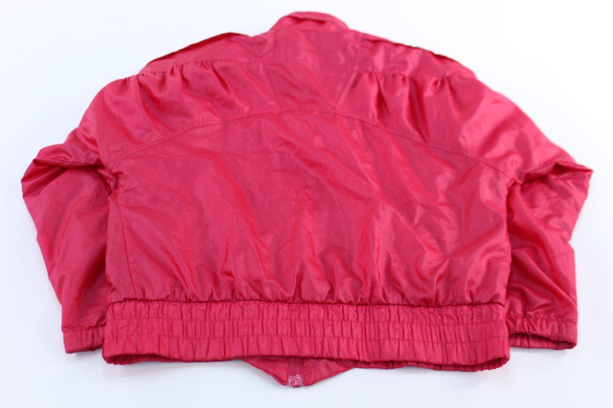 Women's 80's Adidas Embroidered Logo Pink Windbreaker Jacket - ThriftedThreads.com