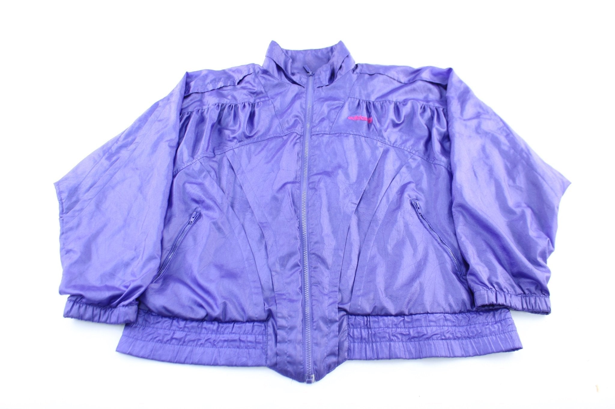 Women's 80's Adidas Embroidered Logo Purple Zip Up Jacket - Jackets - Thrifted Threads