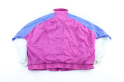 Women's 80's Adidas Embroidered Logo White, Blue, & Purple Zip Up Jacket - Jacket - Thrifted Threads