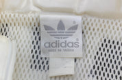 Women's 80's Adidas Logo Aqua & White Windbreaker Jacket - Jackets - Thrifted Threads