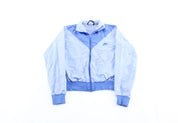 Women's 80's Nike Embroidered Logo Blue Zip Up Jacket - ThriftedThreads.com