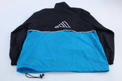Women's 90's Adidas Embroidered Logo Blue, Black, & White Striped Jacket - Jackets - Thrifted Threads