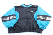 Women's 90's Adidas Embroidered Logo Blue & Black Zip Up Jacket - Jackets - Thrifted Threads