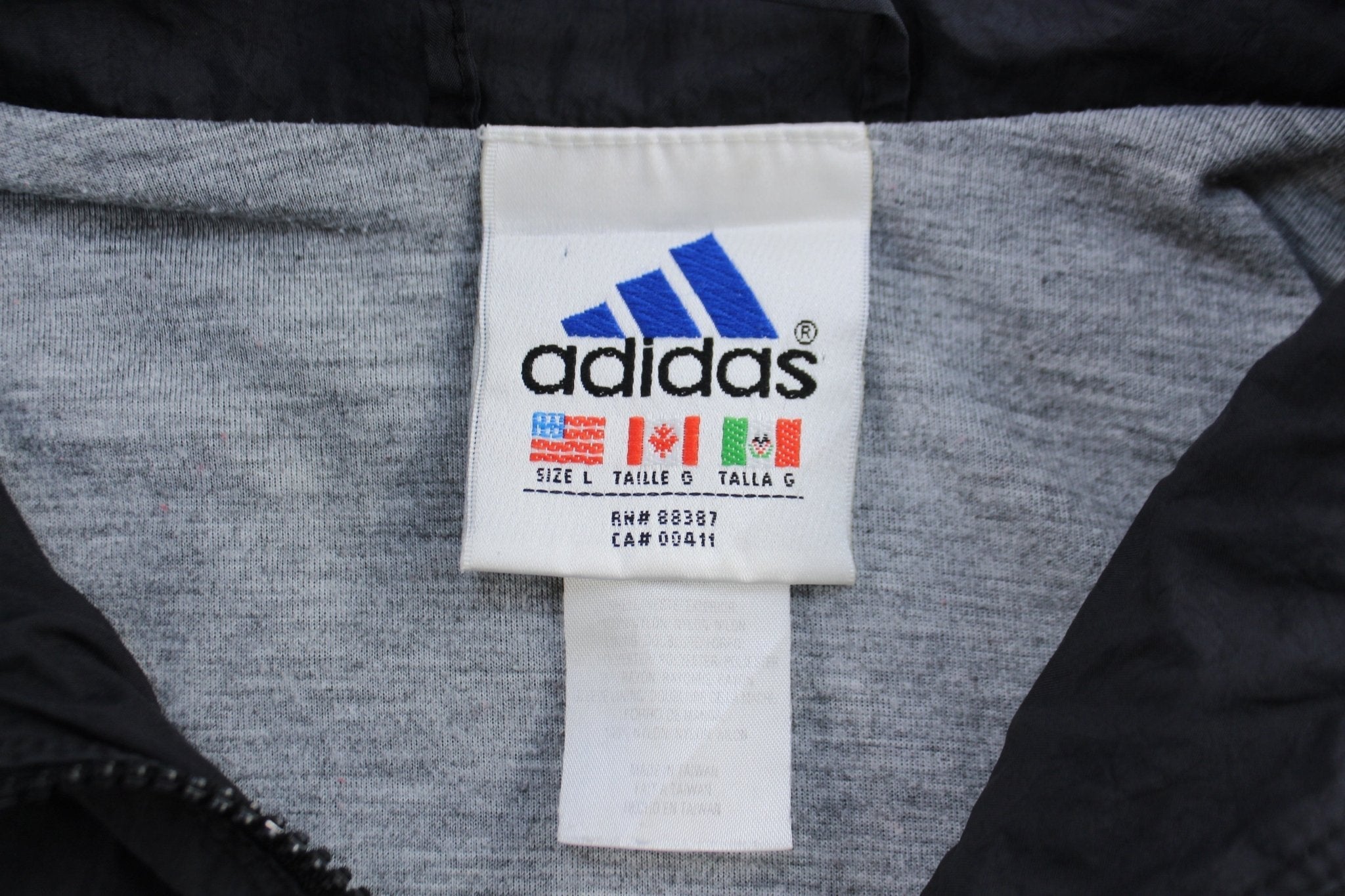 Women's 90's Adidas Embroidered Logo Blue & Black Zip Up Jacket - Jackets - Thrifted Threads