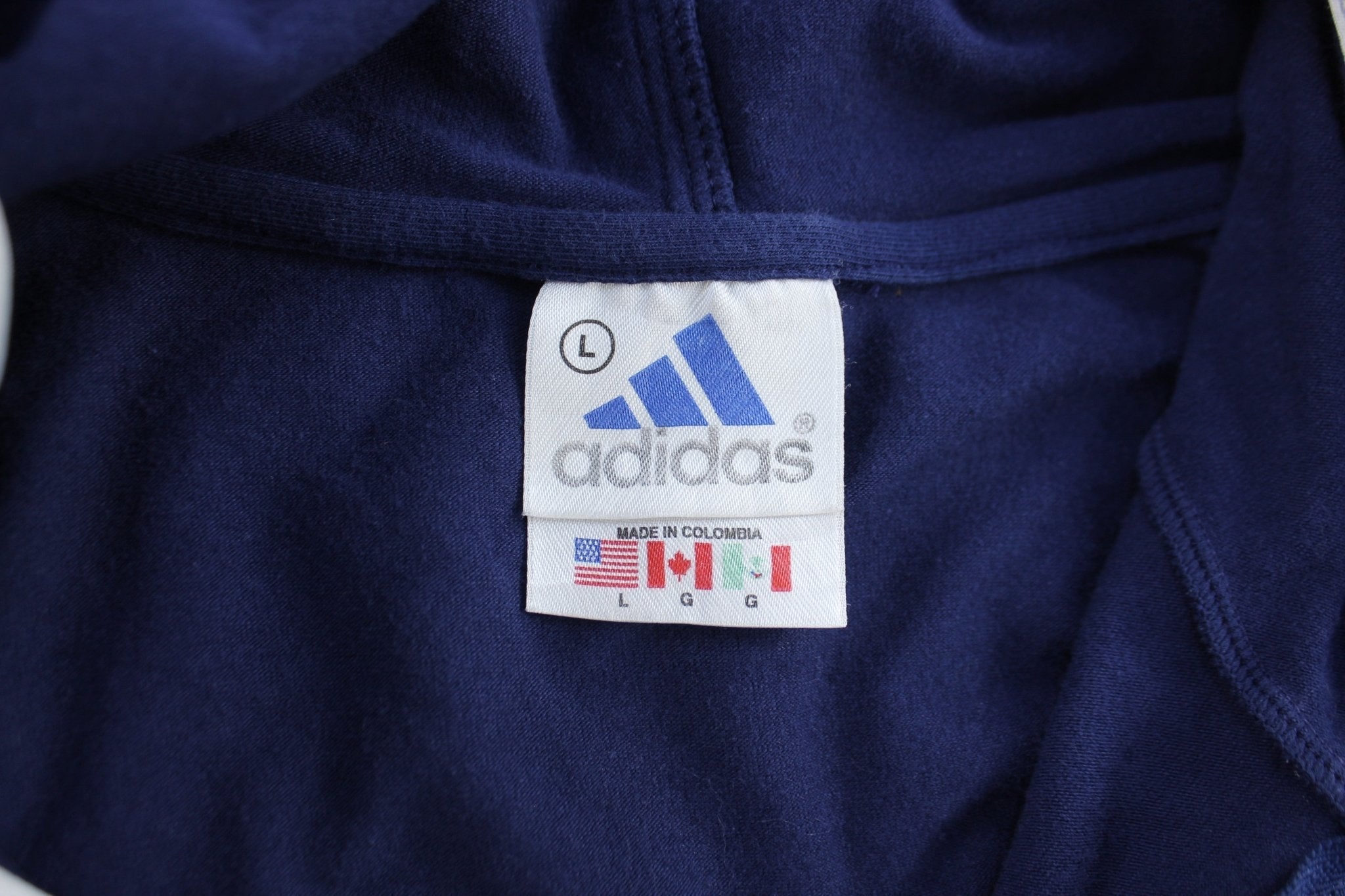 Women's 90's Adidas Embroidered Logo Blue & White Zip Up Jacket - Jackets - Thrifted Threads