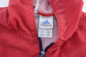Women's 90's Adidas Embroidered Logo Red & Black Zip Up Jacket - Jacket - Thrifted Threads