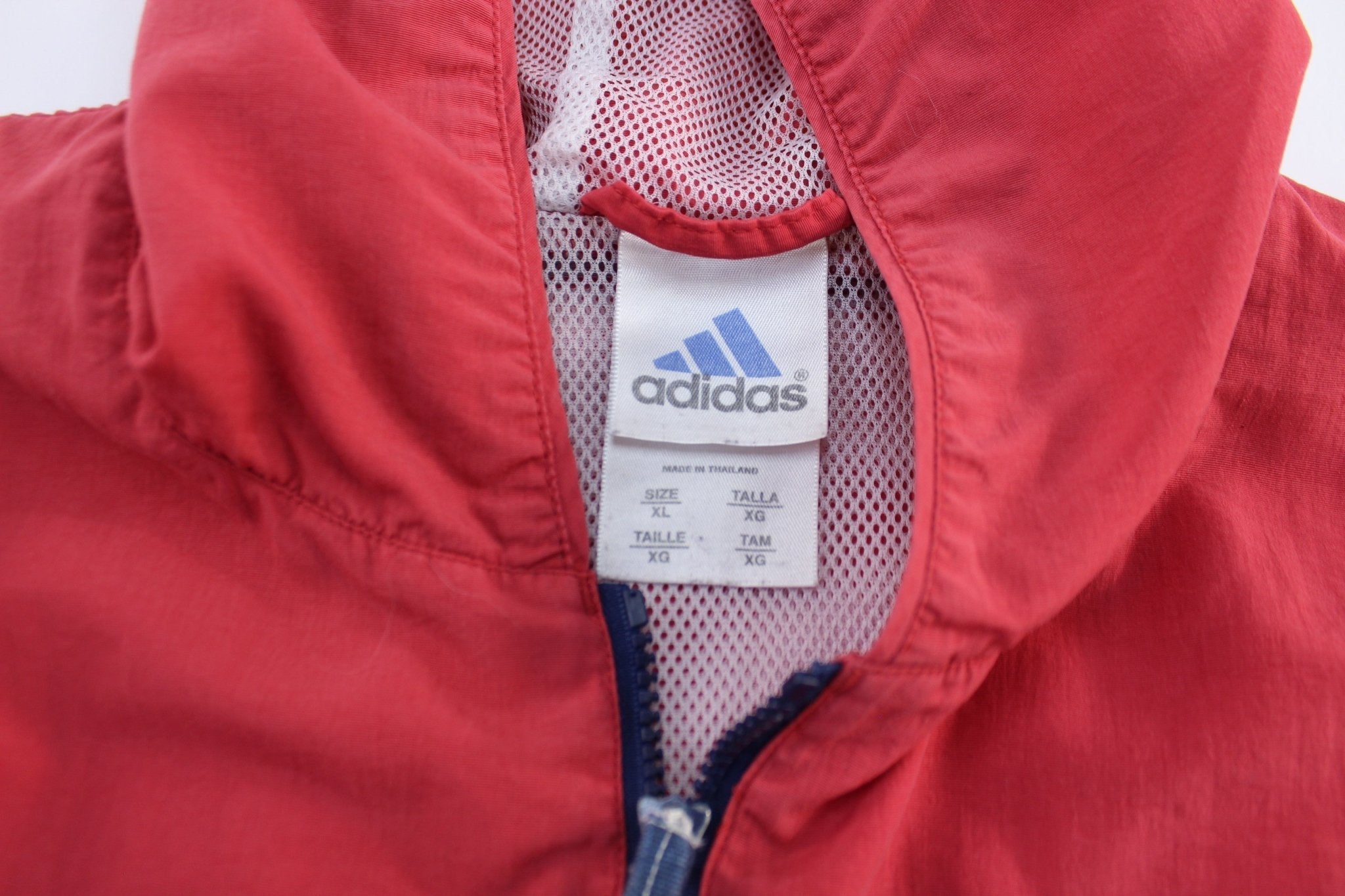 Women's 90's Adidas Embroidered Logo Red & Black Zip Up Jacket - Jacket - Thrifted Threads