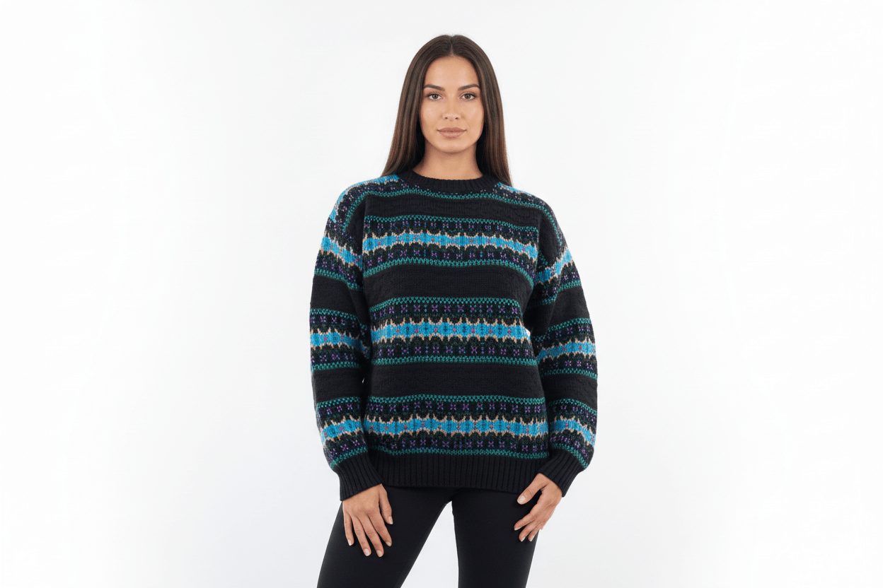 Women's 90's Apparatus Multipatterned Knit Sweater - Sweater - Thrifted Threads