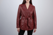 Women's 90's Berman's Red Leather Jacket - ThriftedThreads.com