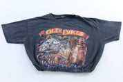 Women's 90s Chandler's Cycle Motorcycle Specialist Whiskey Biker T-Shirt - ThriftedThreads.com