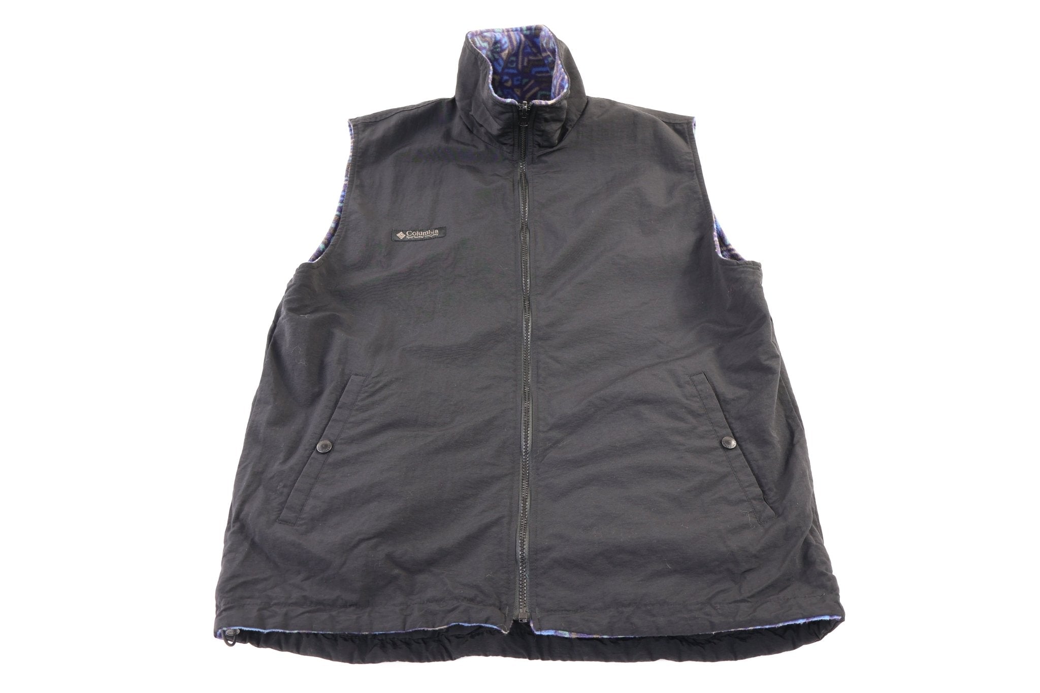 Women's 90's Columbia Multipatterned Reversible Full Zip Vest - Vest - Thrifted Threads