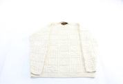 Women's 90's Eddie Bauer White Knitted Patterned Sweater - ThriftedThreads.com