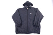 Women's 90's Nike Embroidered Logo Black Full Zip Jacket - Jacket - Thrifted Threads
