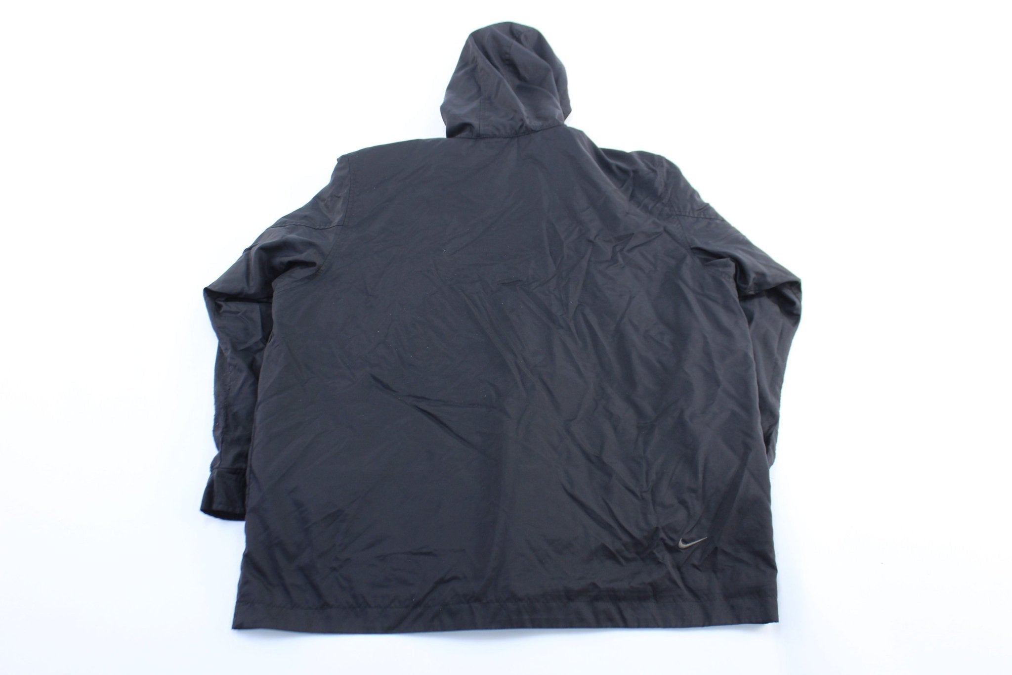 Women's 90's Nike Embroidered Logo Black Hooded Jacket - Jacket - Thrifted Threads