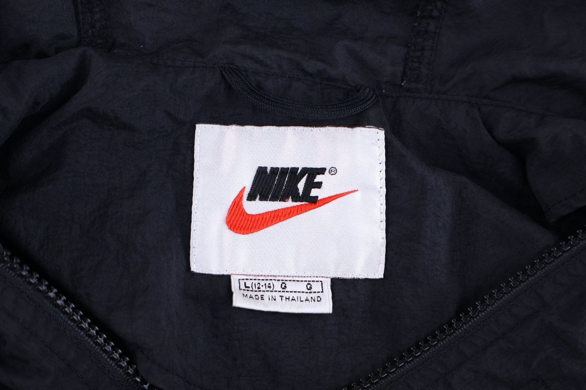 Women's 90's Nike Embroidered Logo Black & White Full Zip Jacket - Jacket - Thrifted Threads