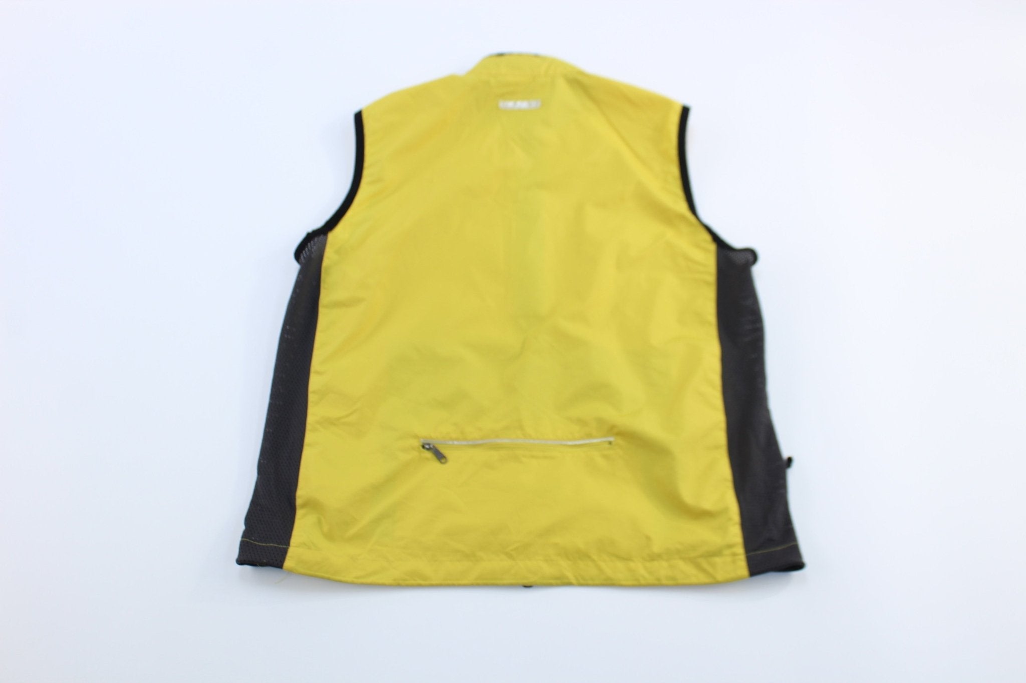Women's 90's Nike Embroidered Logo Black & Yellow Zip Up Vest - Jacket - Thrifted Threads