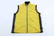 Women's 90's Nike Embroidered Logo Black & Yellow Zip Up Vest - Jacket - Thrifted Threads