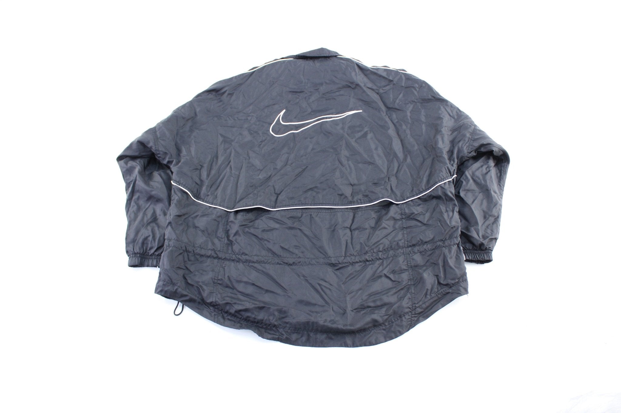 Women's 90's Nike Embroidered Logo Black Zip Up Jacket - ThriftedThreads.com