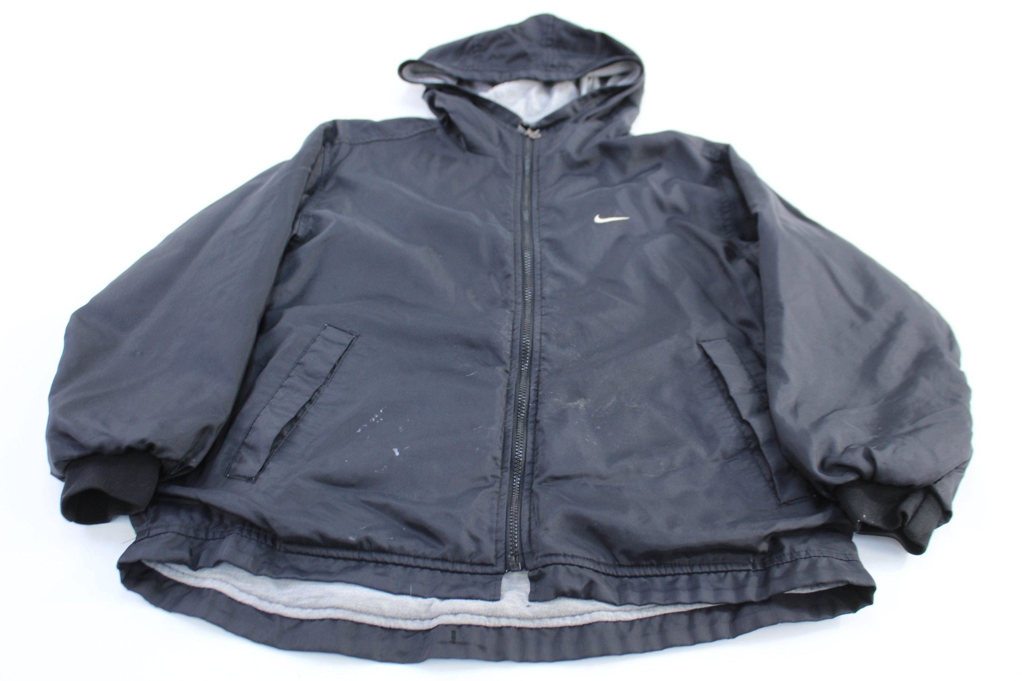Women's 90's Nike Embroidered Logo Black Zip Up Jacket - Jackets - Thrifted Threads